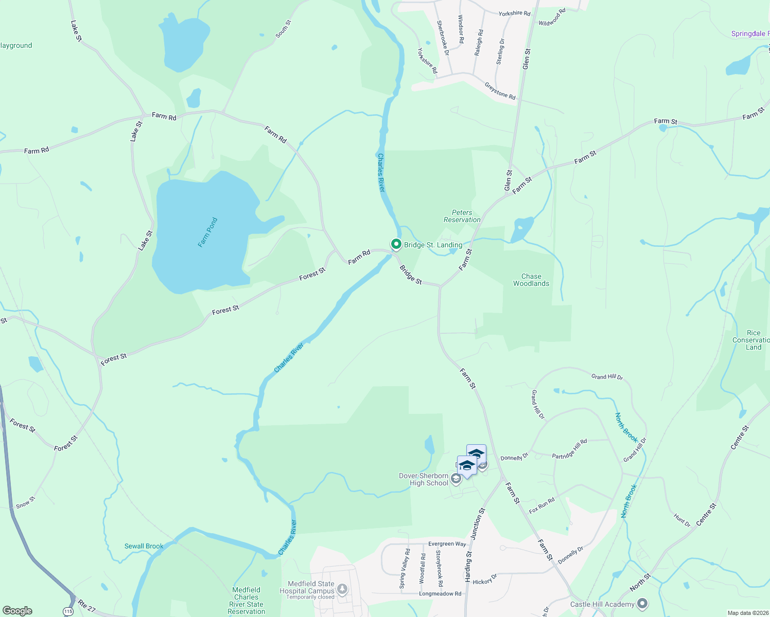 map of restaurants, bars, coffee shops, grocery stores, and more near 15 Smith Street in Dover