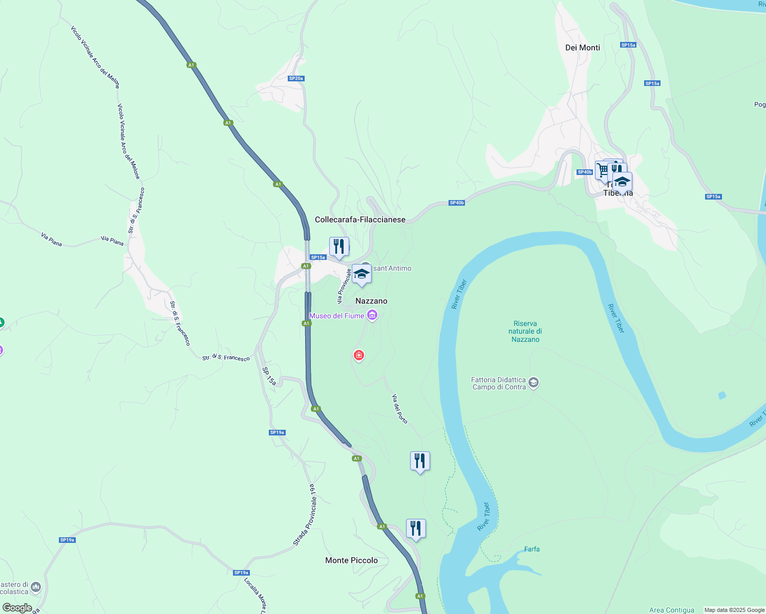 map of restaurants, bars, coffee shops, grocery stores, and more near 20 Via Dante Alighieri in Nazzano