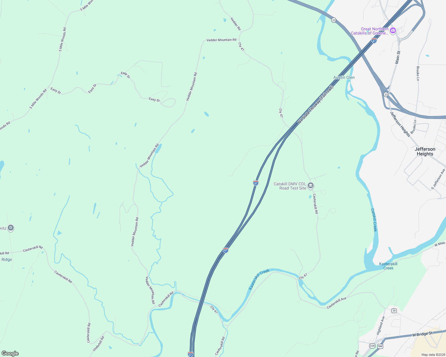 map of restaurants, bars, coffee shops, grocery stores, and more near 1 Paul Horn Road in Catskill