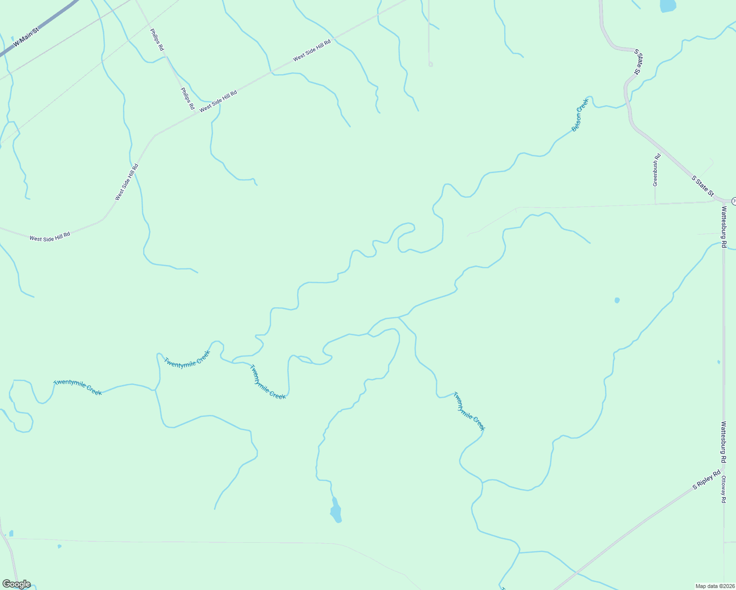 map of restaurants, bars, coffee shops, grocery stores, and more near 9999 Greenbush Road in Ripley