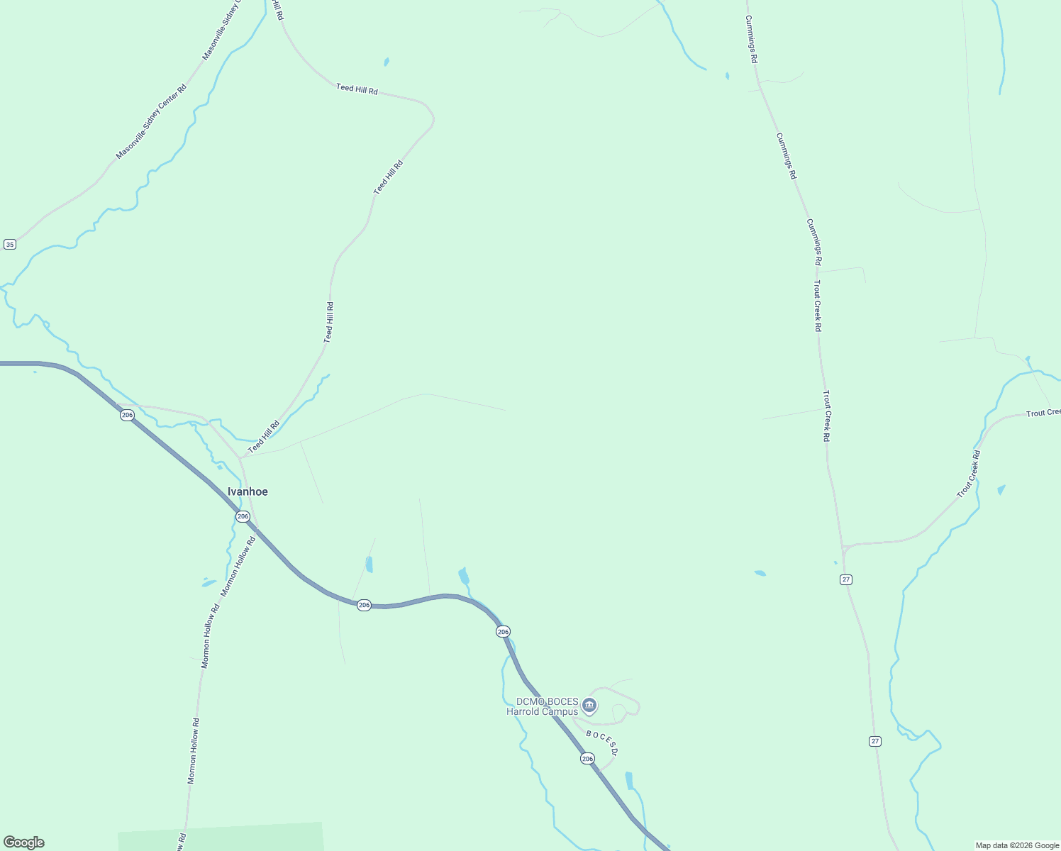 map of restaurants, bars, coffee shops, grocery stores, and more near 858 Randell Hill Road in Sidney Center