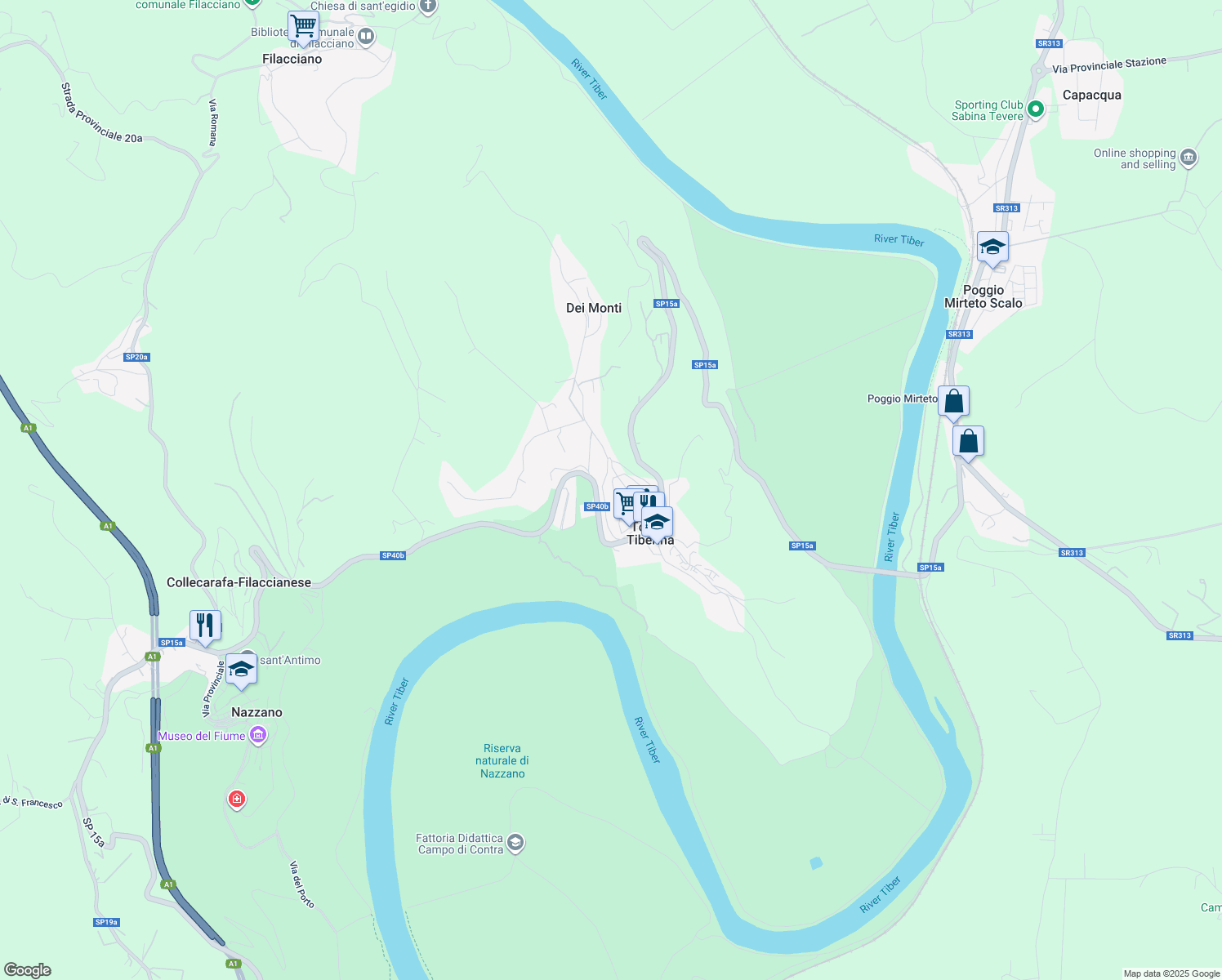 map of restaurants, bars, coffee shops, grocery stores, and more near 9 Strada Provinciale 40b in Torrita Tiberina