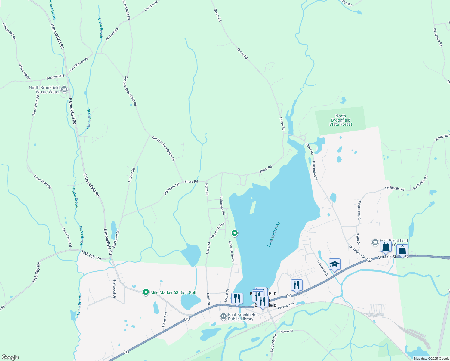 13 Shore Road, North Brookfield MA Walk Score