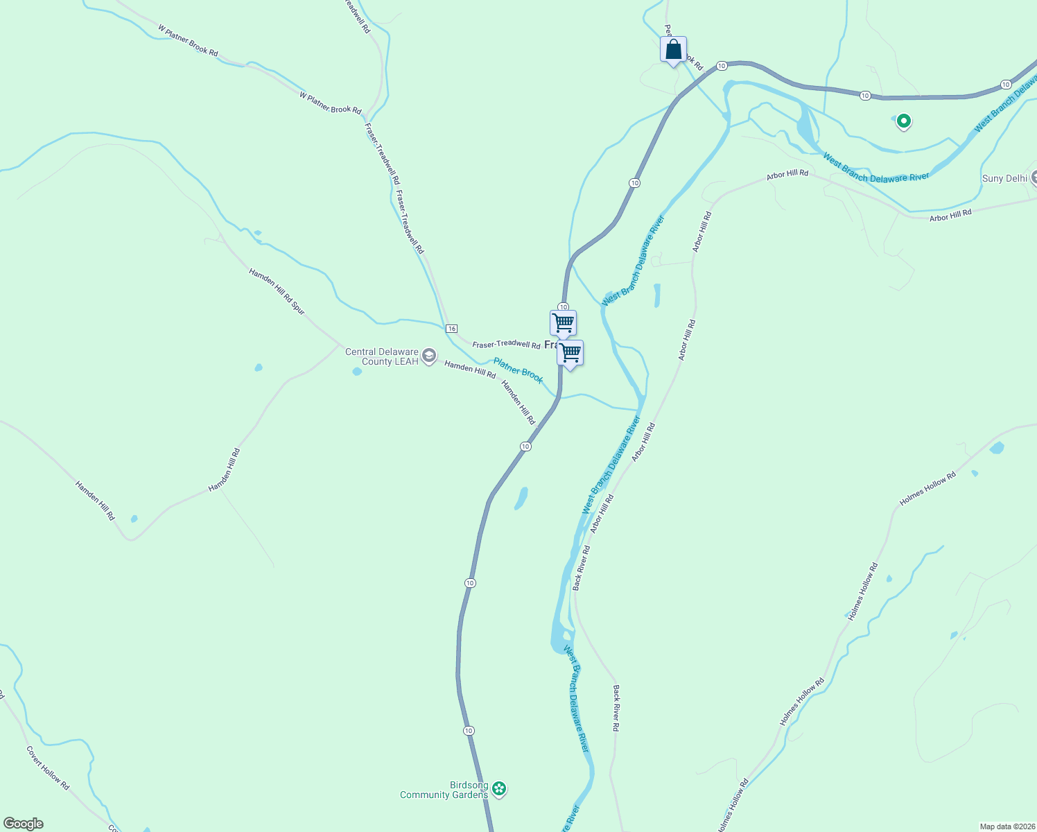 map of restaurants, bars, coffee shops, grocery stores, and more near 51 Hamden Hill Rd in Delhi