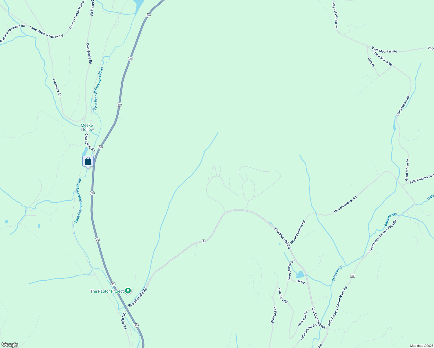 map of restaurants, bars, coffee shops, grocery stores, and more near 300 Pines Drive in Roxbury