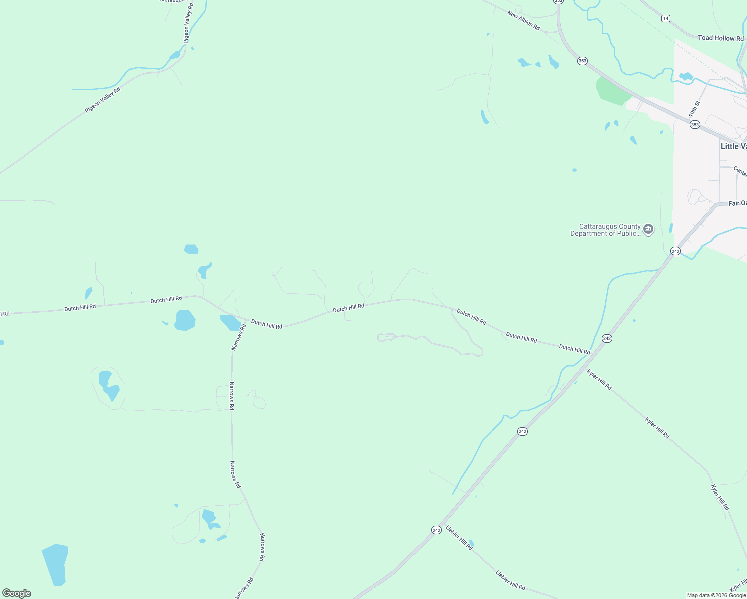 map of restaurants, bars, coffee shops, grocery stores, and more near 9210 Dutch Hill Road in Little Valley