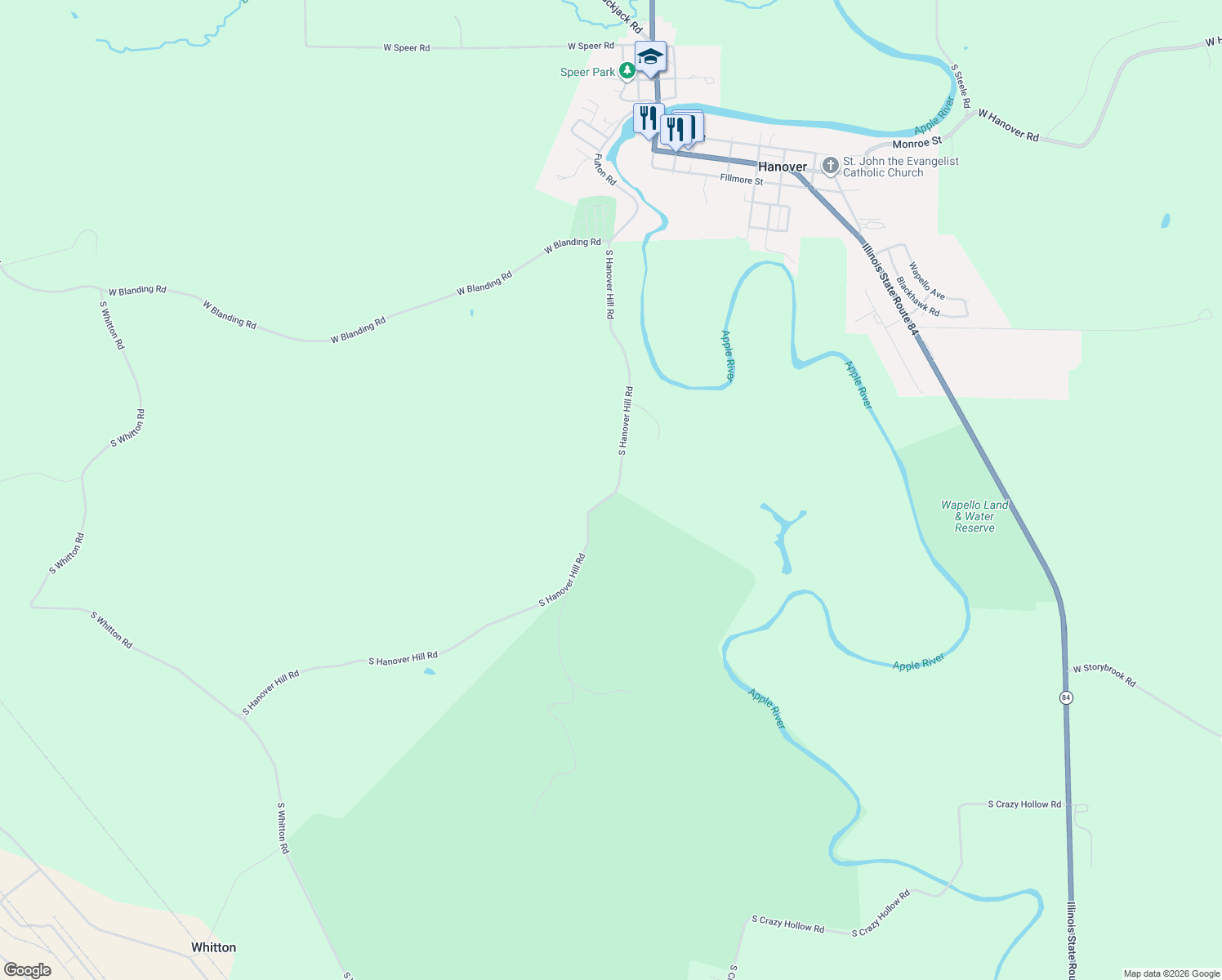 map of restaurants, bars, coffee shops, grocery stores, and more near 8998 South Hanover Hill Road in Hanover