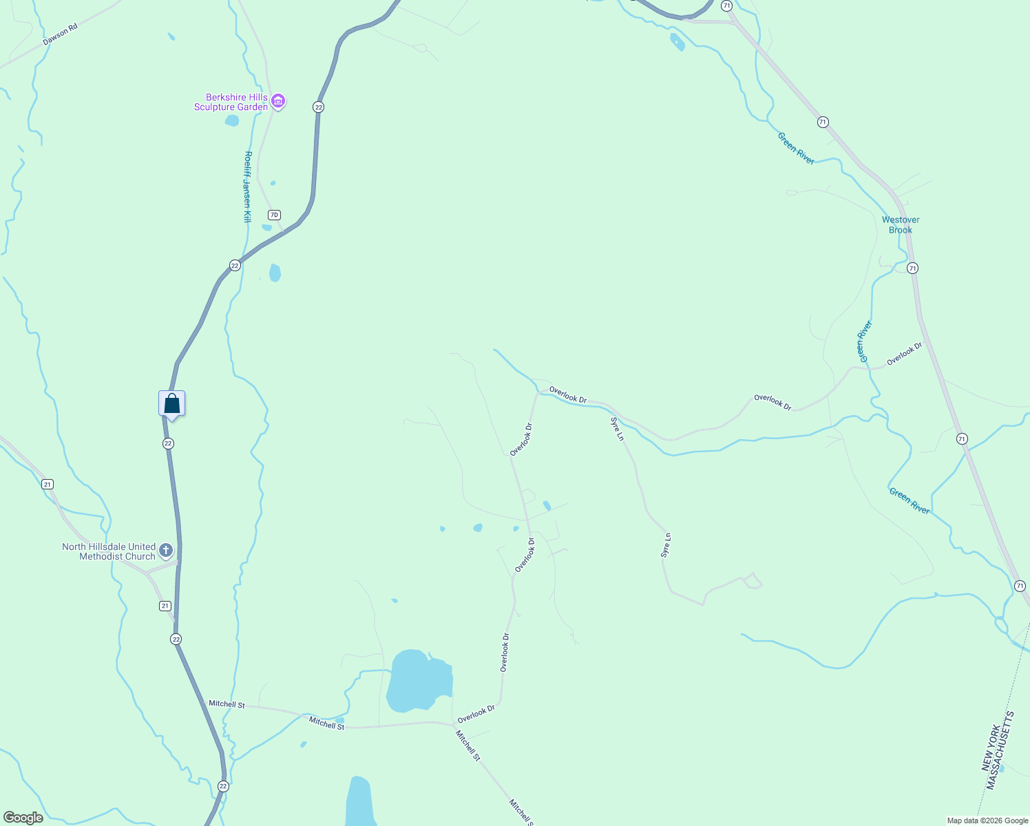 map of restaurants, bars, coffee shops, grocery stores, and more near 30 Ridge Lane in Hillsdale