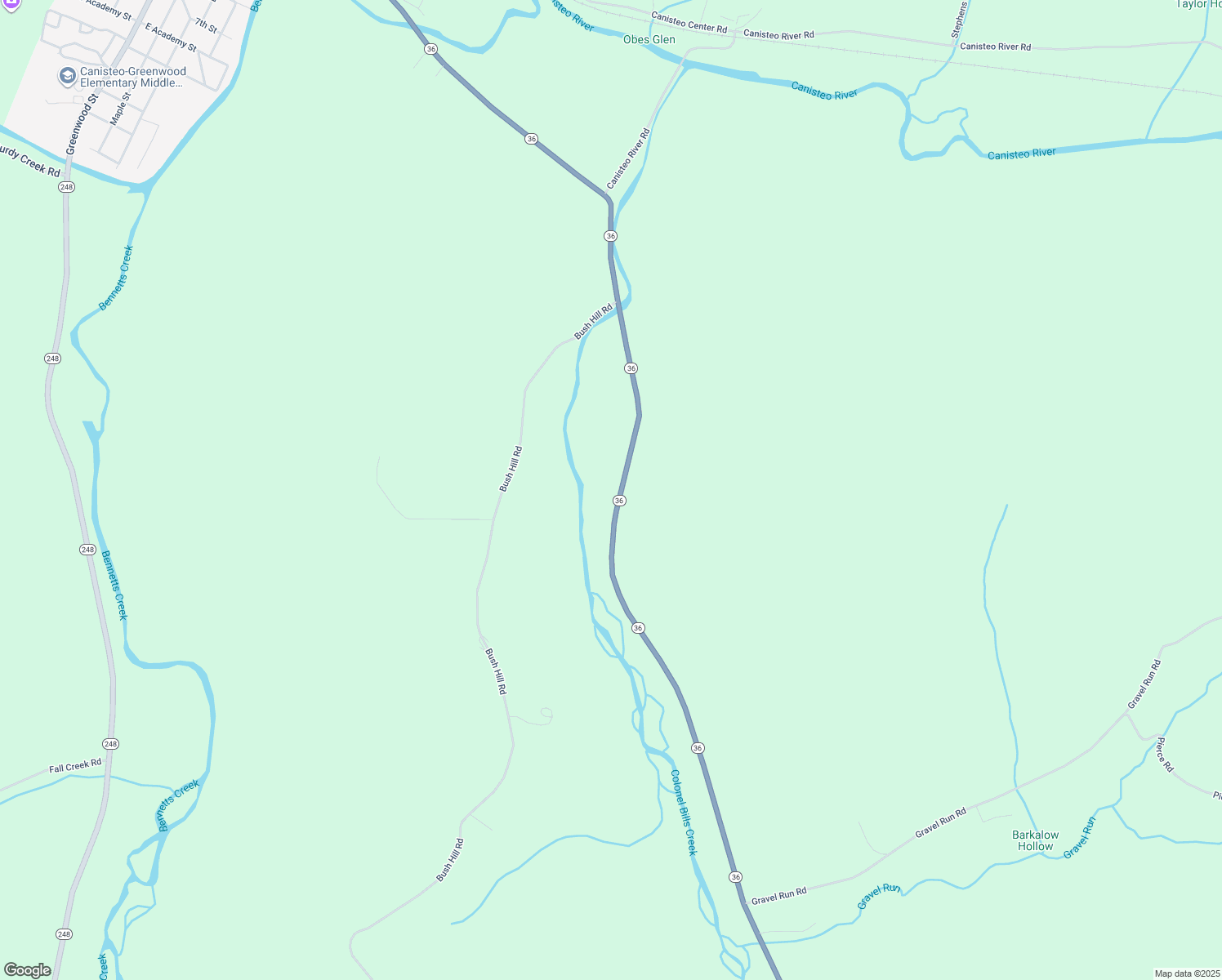 map of restaurants, bars, coffee shops, grocery stores, and more near 5111 New York 36 in Canisteo