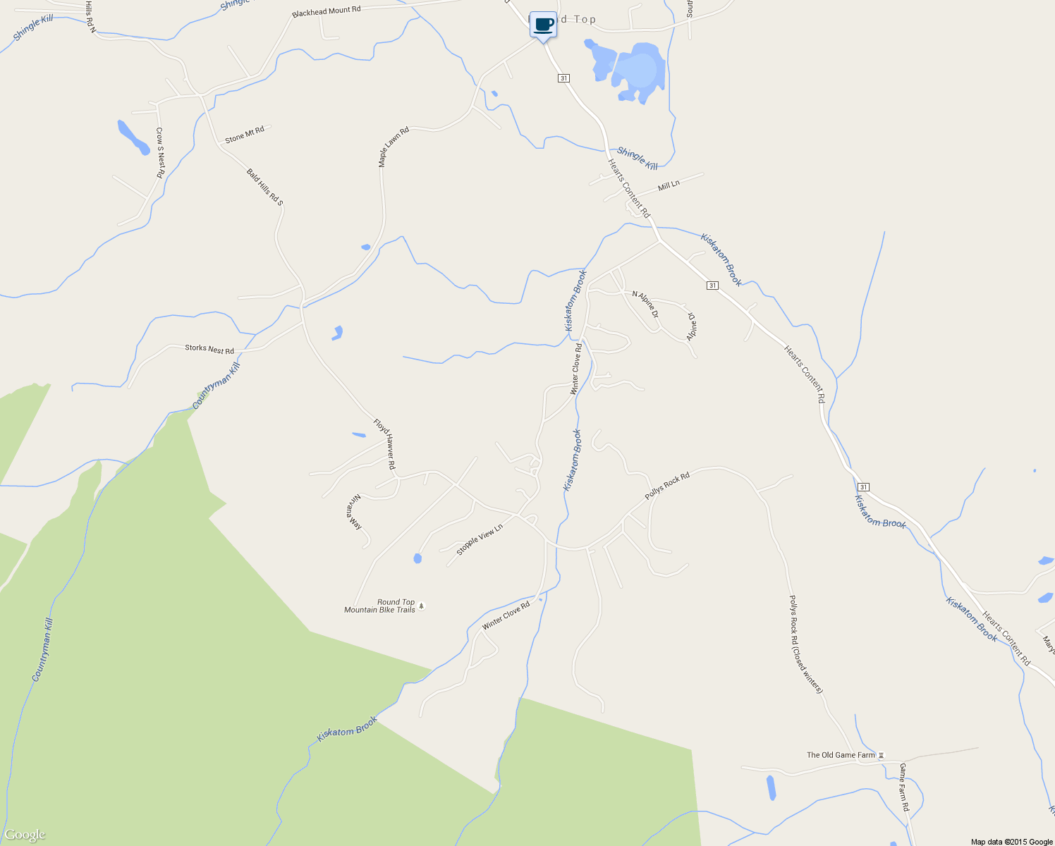 map of restaurants, bars, coffee shops, grocery stores, and more near 125 Foxfire Rd in Round Top