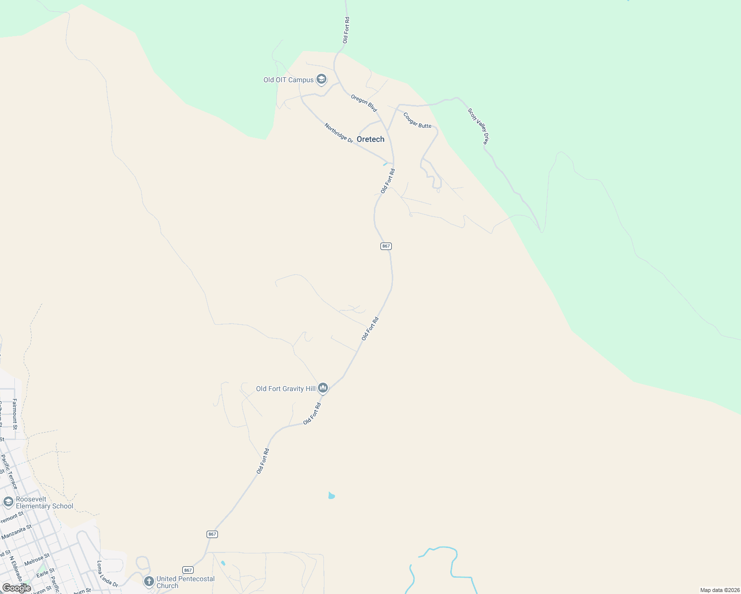 map of restaurants, bars, coffee shops, grocery stores, and more near 3555 Plum Hill Road in Klamath Falls