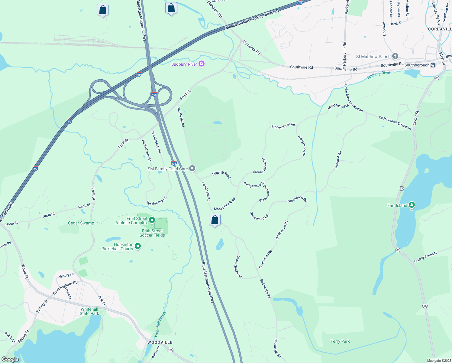 map of restaurants, bars, coffee shops, grocery stores, and more near 12 Edgehill Road in Hopkinton