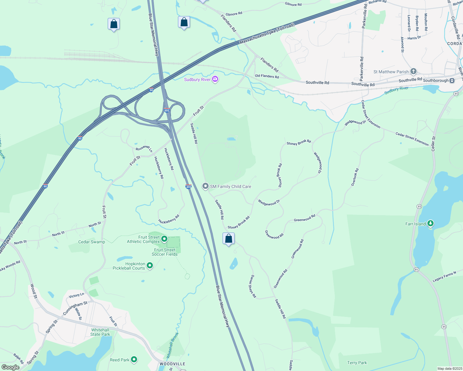 map of restaurants, bars, coffee shops, grocery stores, and more near 7 Edgehill Rd in Hopkinton