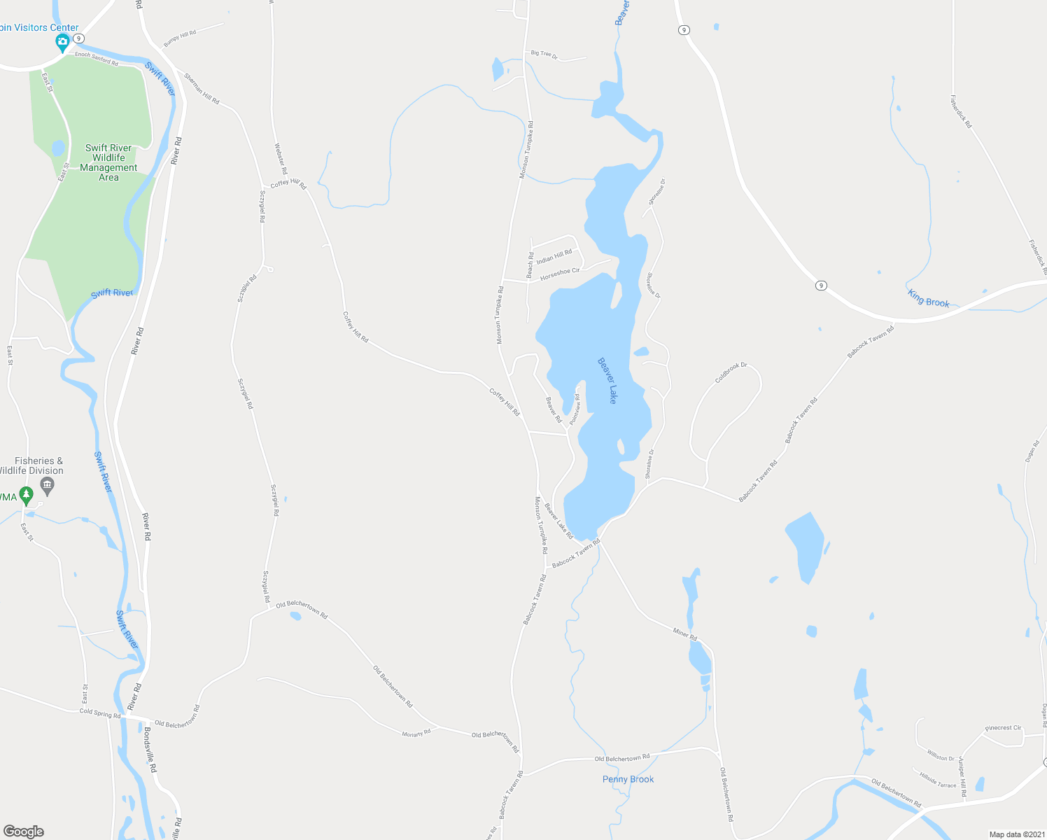 map of restaurants, bars, coffee shops, grocery stores, and more near 2 Coffey Hill Road in Ware