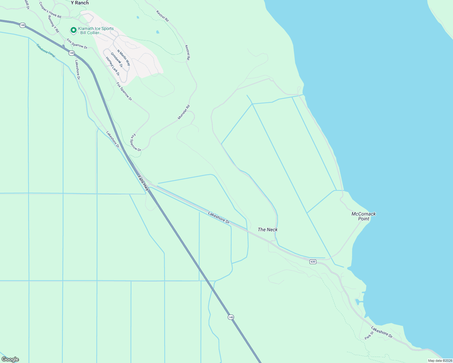 map of restaurants, bars, coffee shops, grocery stores, and more near in Klamath Falls