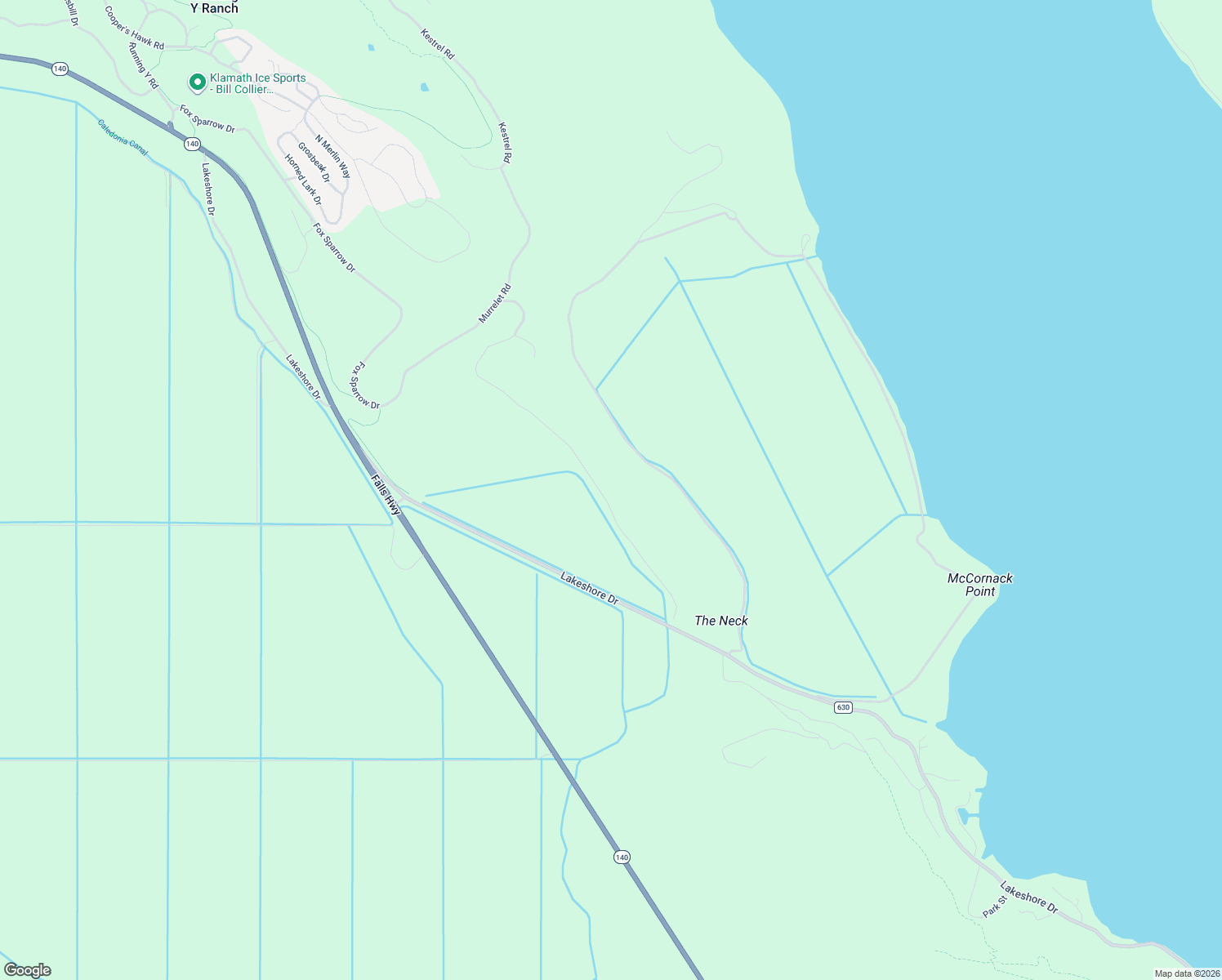 map of restaurants, bars, coffee shops, grocery stores, and more near in Klamath Falls