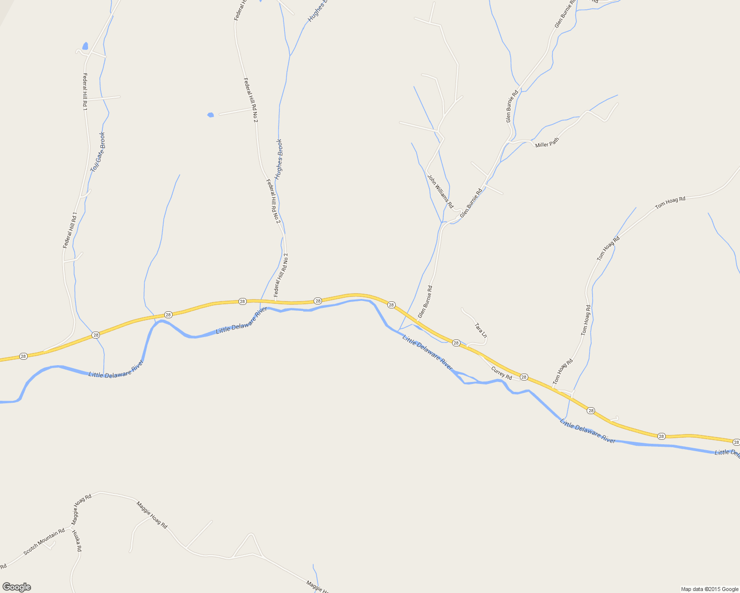 map of restaurants, bars, coffee shops, grocery stores, and more near Highway 28 in Delhi