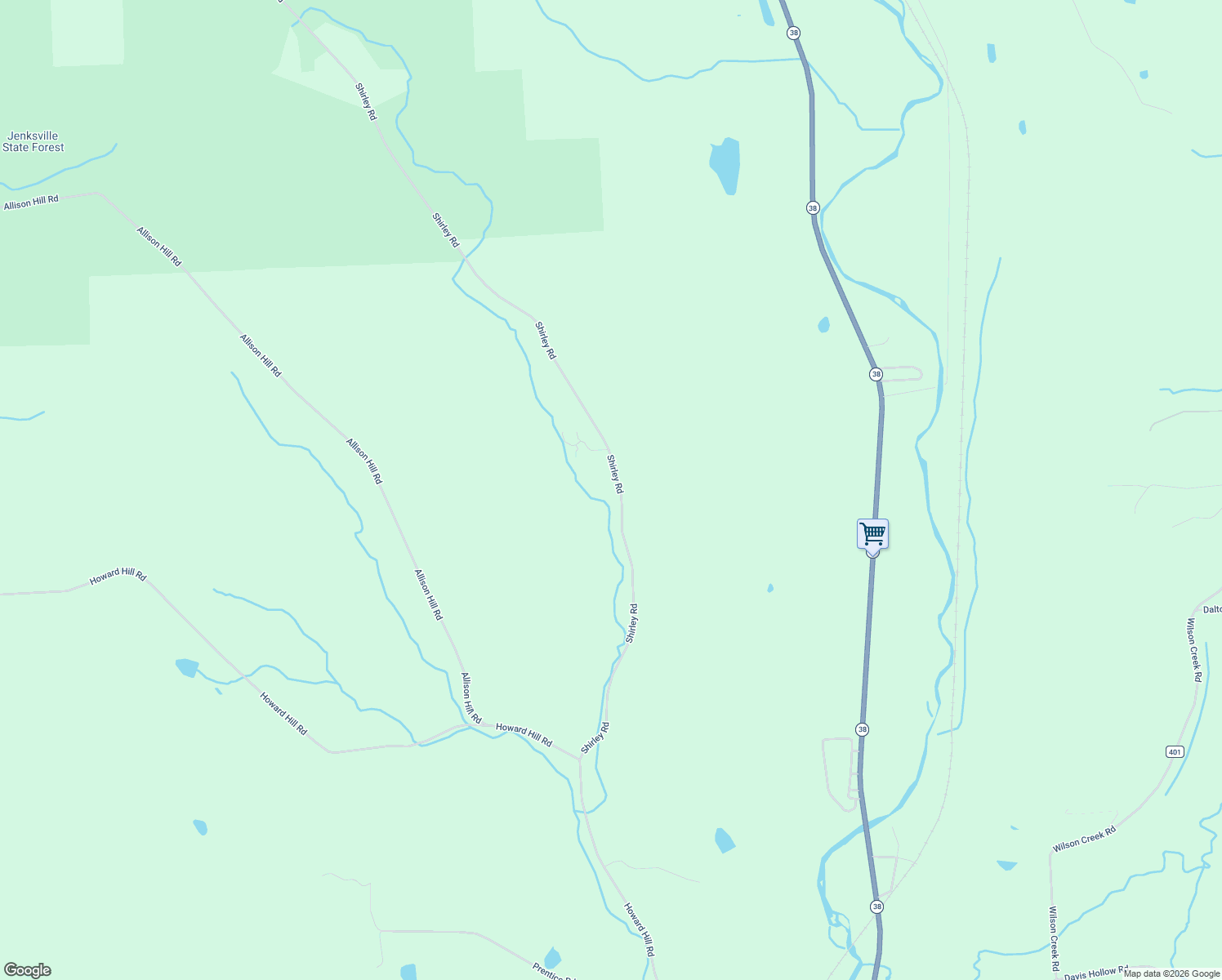 map of restaurants, bars, coffee shops, grocery stores, and more near 811 Shirley Rd in Newark Valley