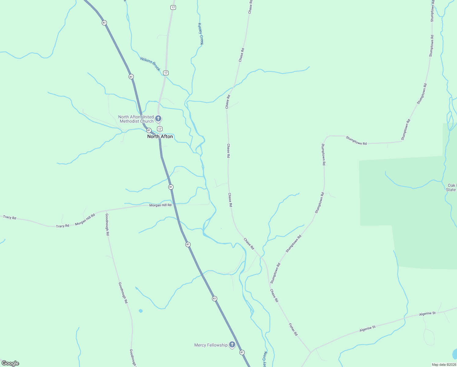 map of restaurants, bars, coffee shops, grocery stores, and more near 400 Chase Road in Afton