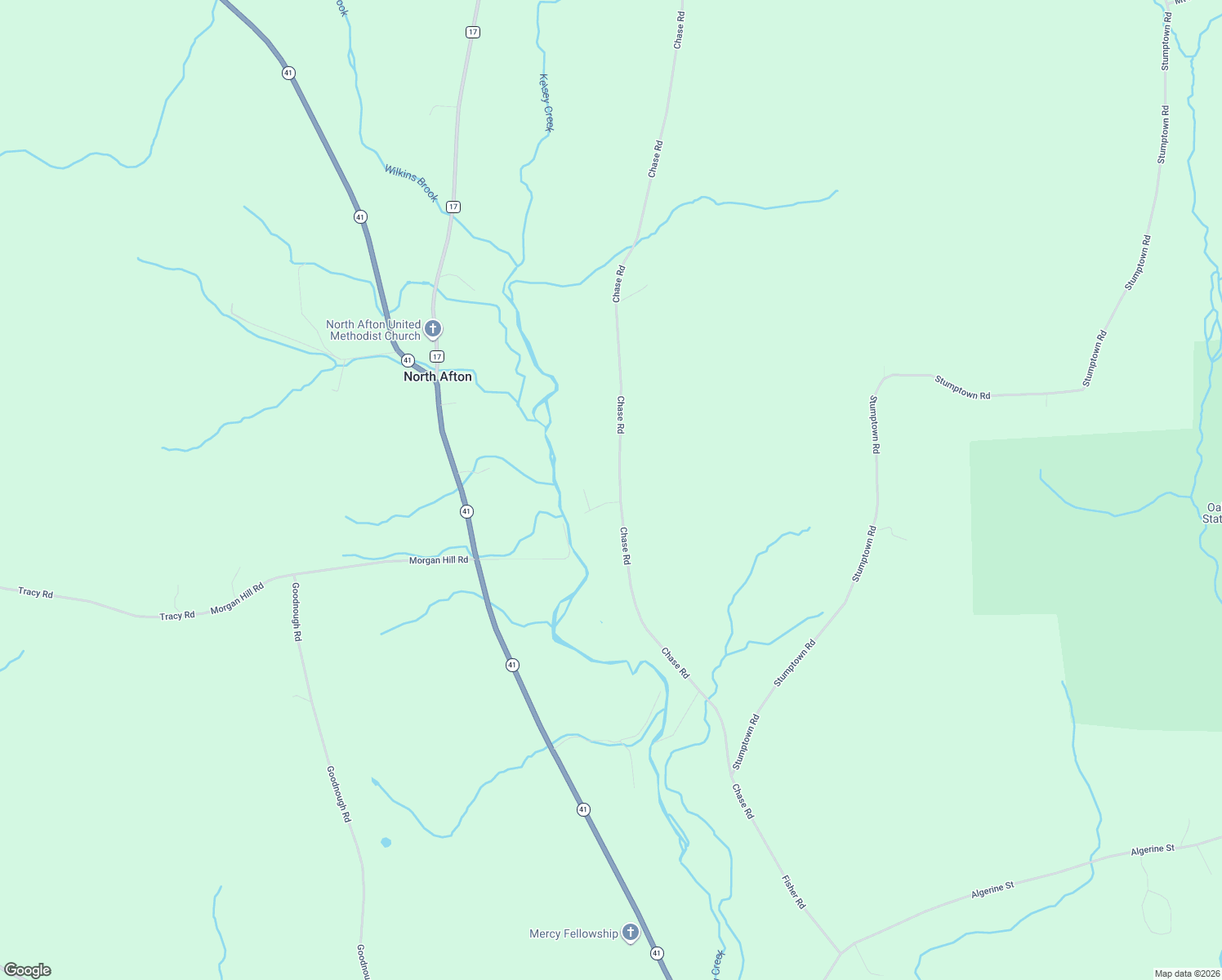 map of restaurants, bars, coffee shops, grocery stores, and more near 400-436 Chase Rd in Afton