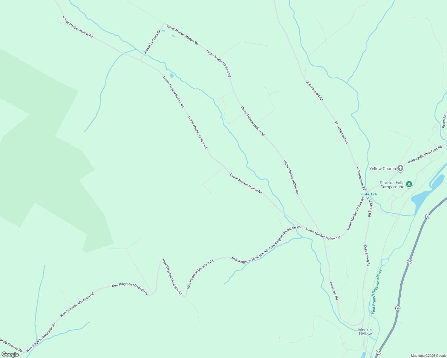 map of restaurants, bars, coffee shops, grocery stores, and more near 851 Lower Meeker Hollow Road in Roxbury