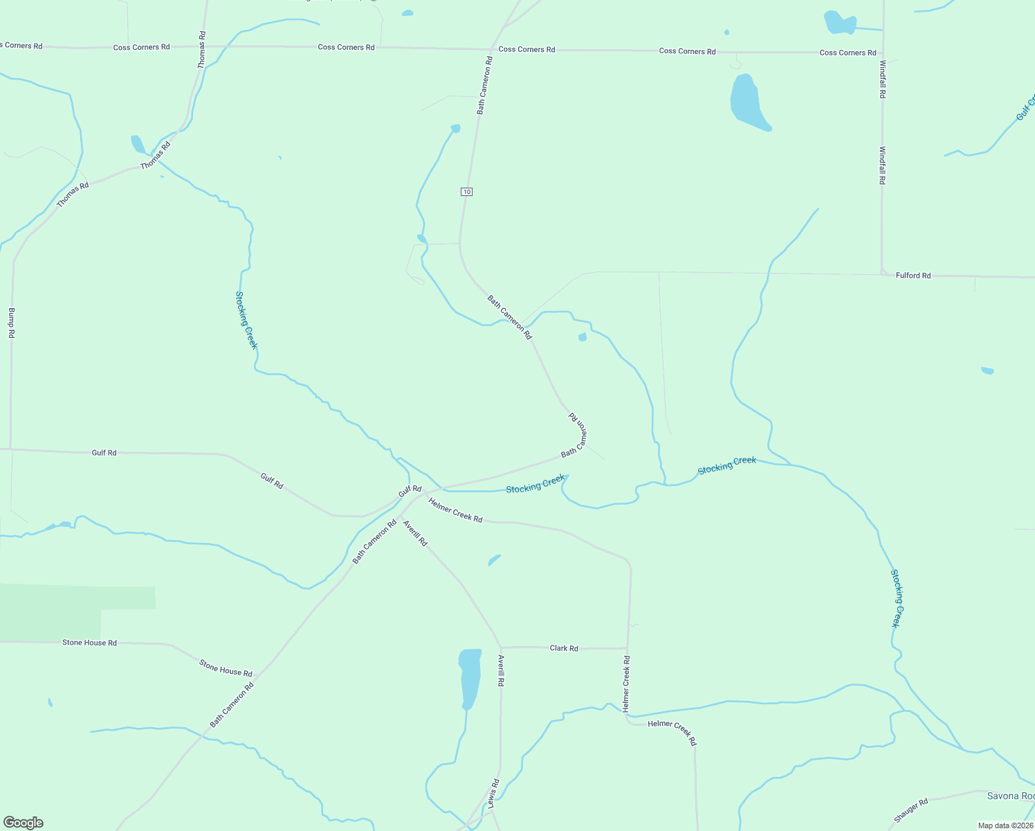 map of restaurants, bars, coffee shops, grocery stores, and more near 5459 County Road 10 in Bath