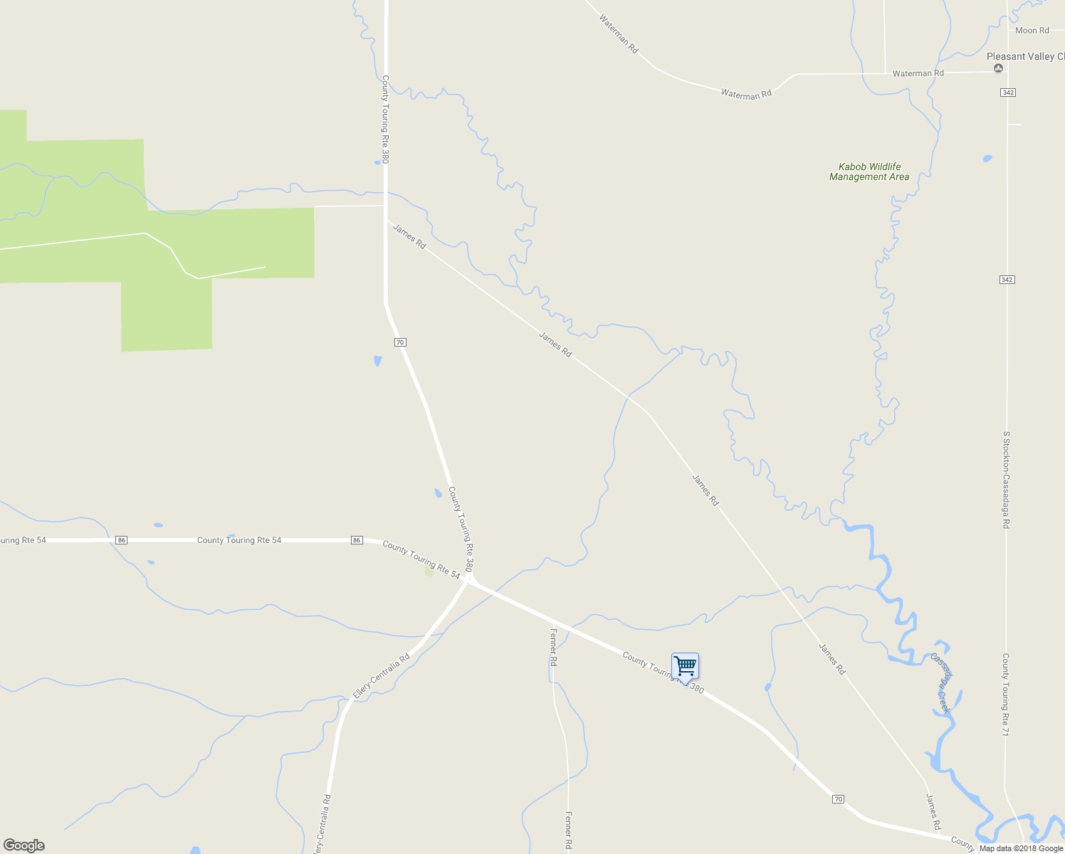 map of restaurants, bars, coffee shops, grocery stores, and more near 6164 Route 380 in Sinclairville