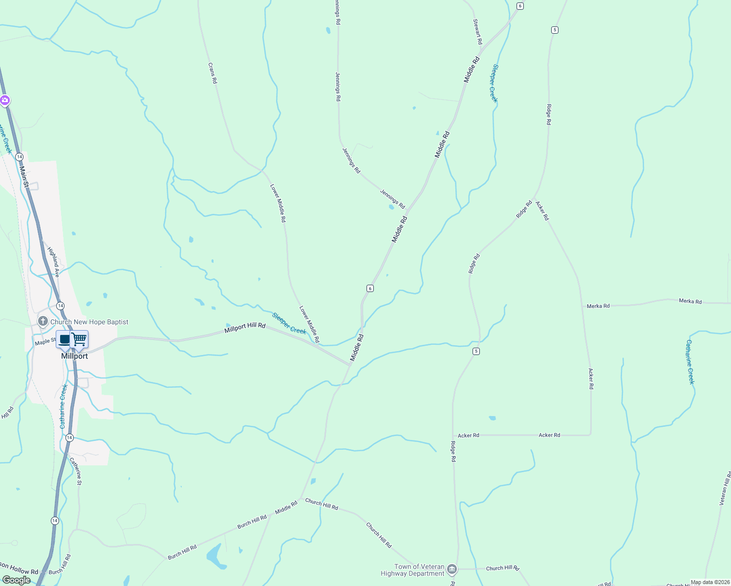 map of restaurants, bars, coffee shops, grocery stores, and more near 1139-1253 Middle Road in Horseheads