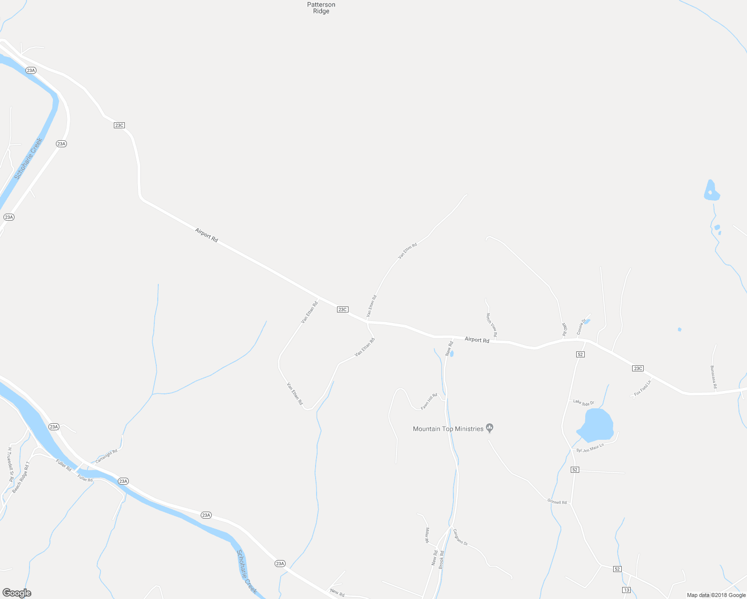 map of restaurants, bars, coffee shops, grocery stores, and more near Van Etten Road in Prattsville