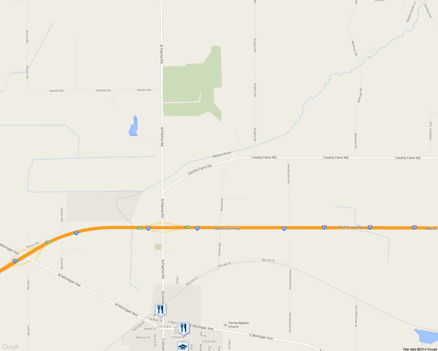 map of restaurants, bars, coffee shops, grocery stores, and more near 3910 Muma Road in Parma