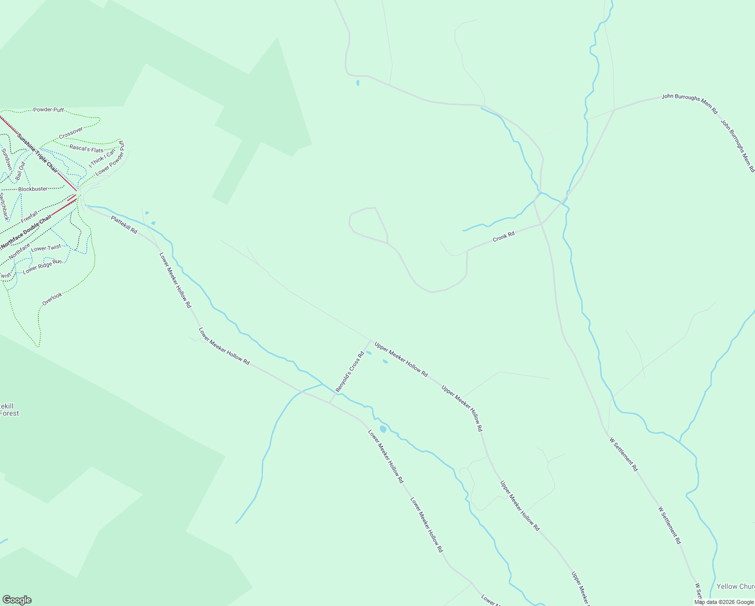 map of restaurants, bars, coffee shops, grocery stores, and more near 2080 Upper Meeker Hollow Road in Roxbury