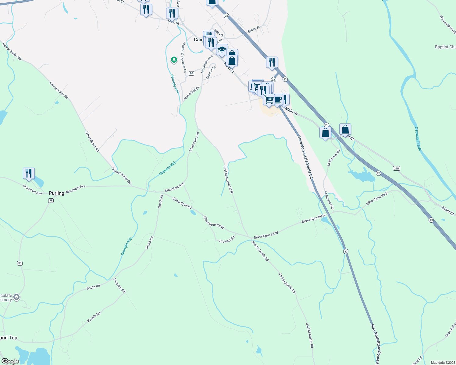 map of restaurants, bars, coffee shops, grocery stores, and more near Joel M Austin Road North in Cairo