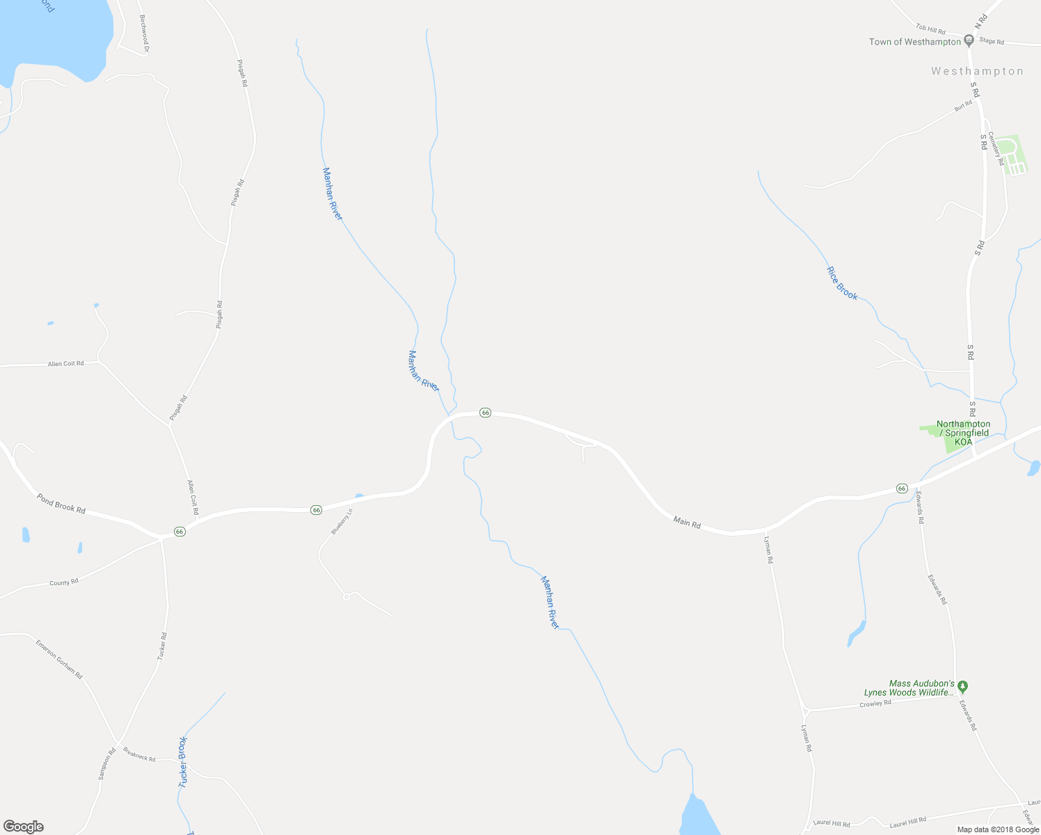map of restaurants, bars, coffee shops, grocery stores, and more near 384 Main Road in Easthampton