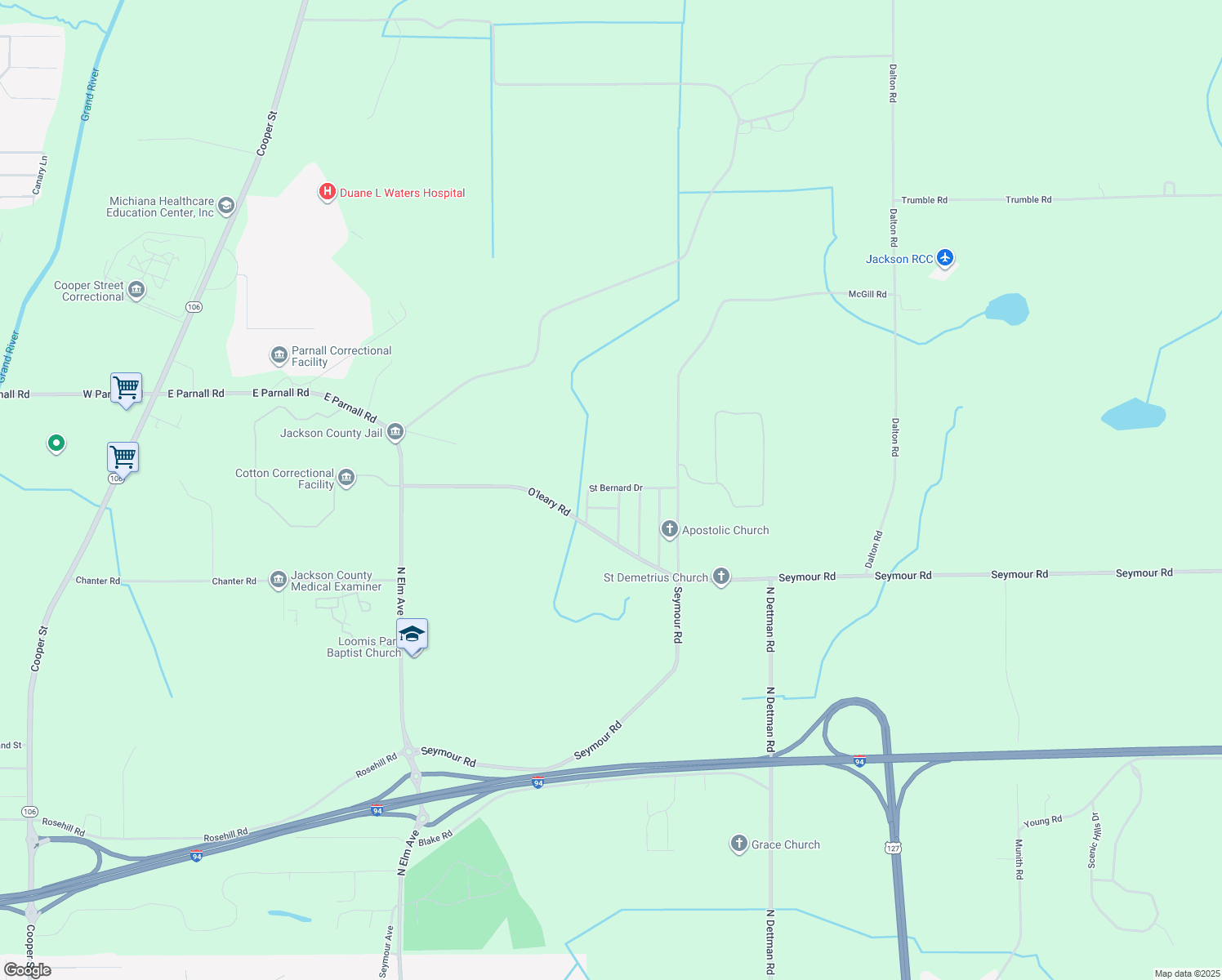 map of restaurants, bars, coffee shops, grocery stores, and more near 2455 Saint Bernard Drive in Jackson