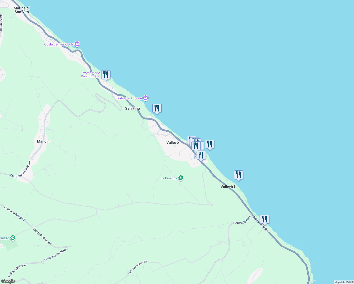 map of restaurants, bars, coffee shops, grocery stores, and more near in Vallevò