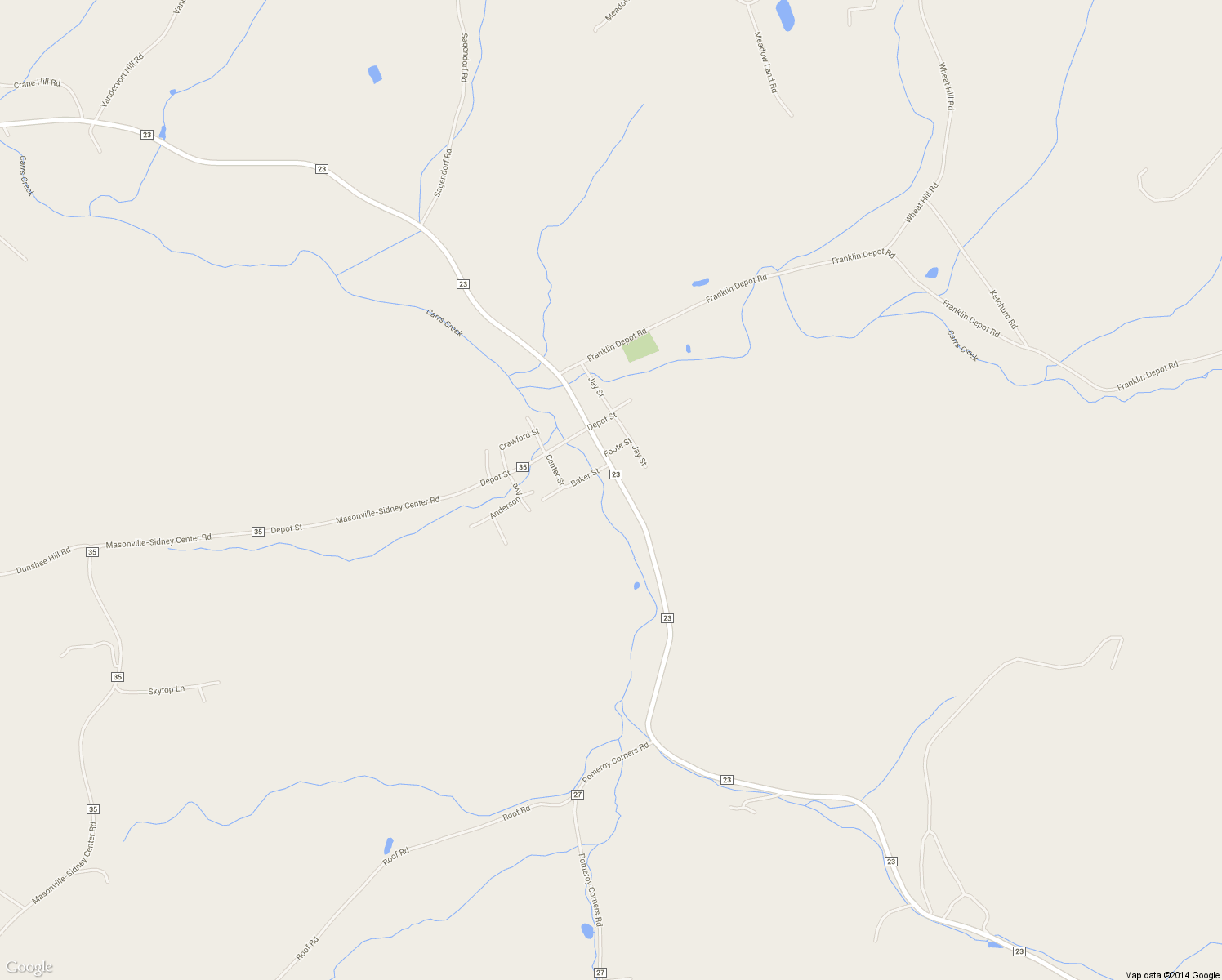 map of restaurants, bars, coffee shops, grocery stores, and more near 10235 County Highway 23 in Sidney Center