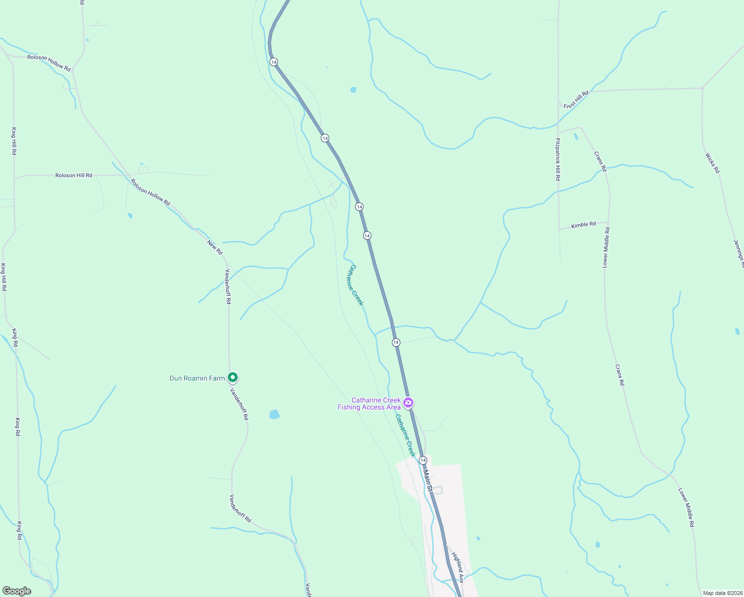 map of restaurants, bars, coffee shops, grocery stores, and more near 4619 Watkins Road in Millport