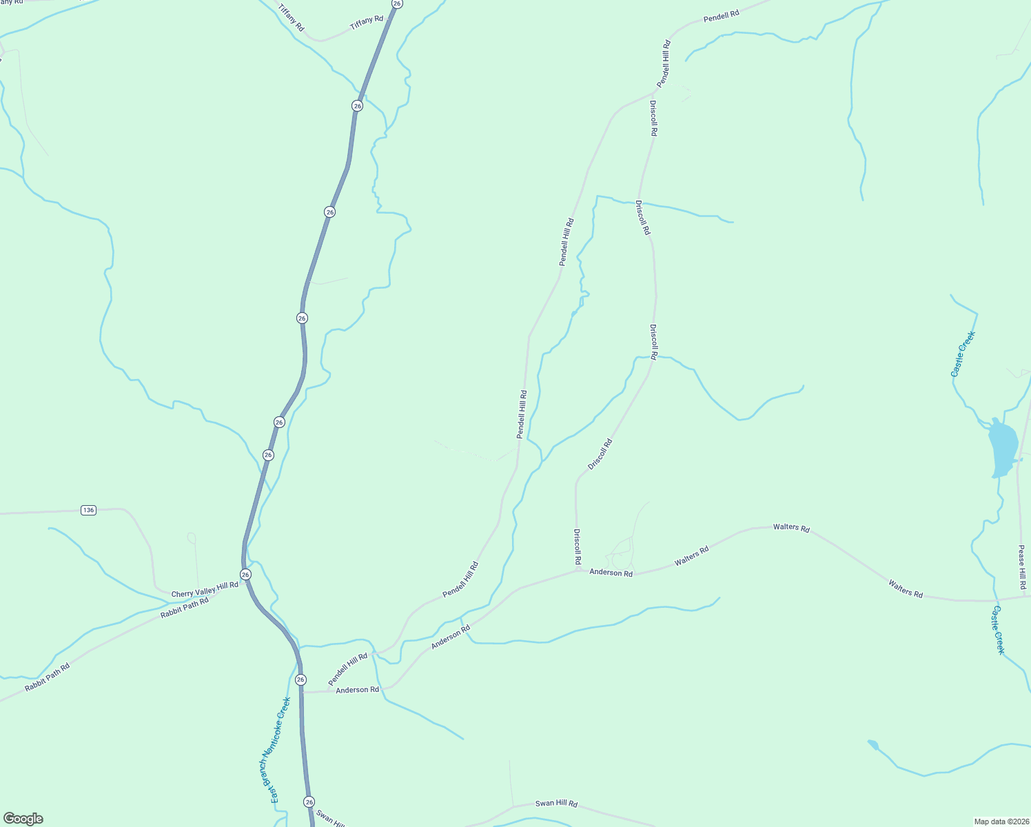 map of restaurants, bars, coffee shops, grocery stores, and more near 238 Pendell Hill Road in Whitney Point