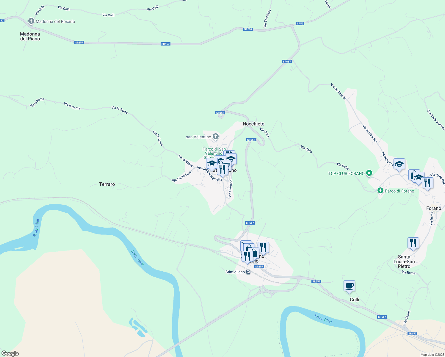 map of restaurants, bars, coffee shops, grocery stores, and more near 18 Via Francesco Eusepi in Stimigliano