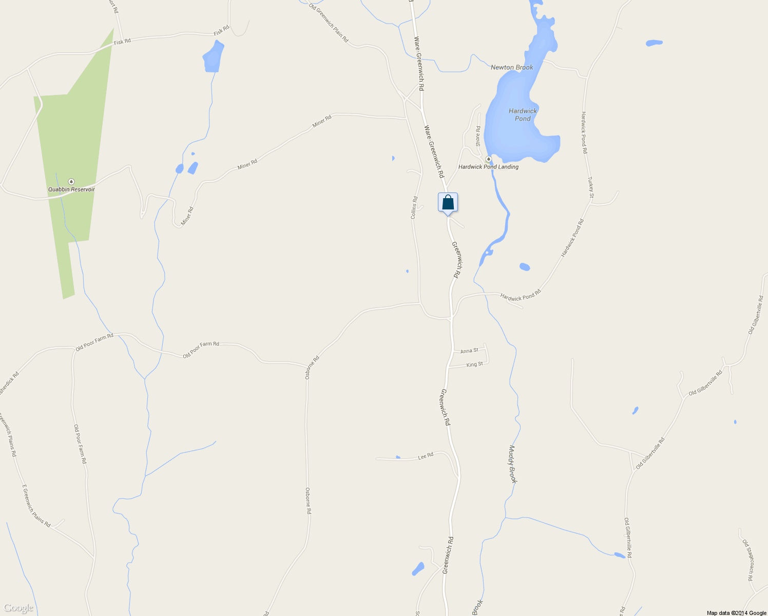 map of restaurants, bars, coffee shops, grocery stores, and more near 286 Osborne Road in Ware