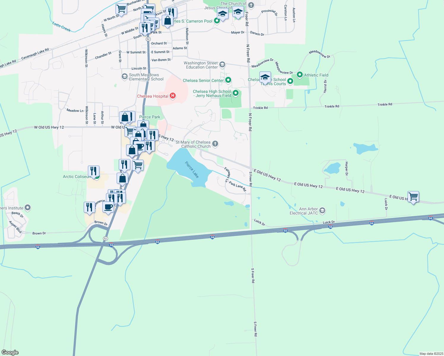 map of restaurants, bars, coffee shops, grocery stores, and more near 436 Antique Court in Chelsea