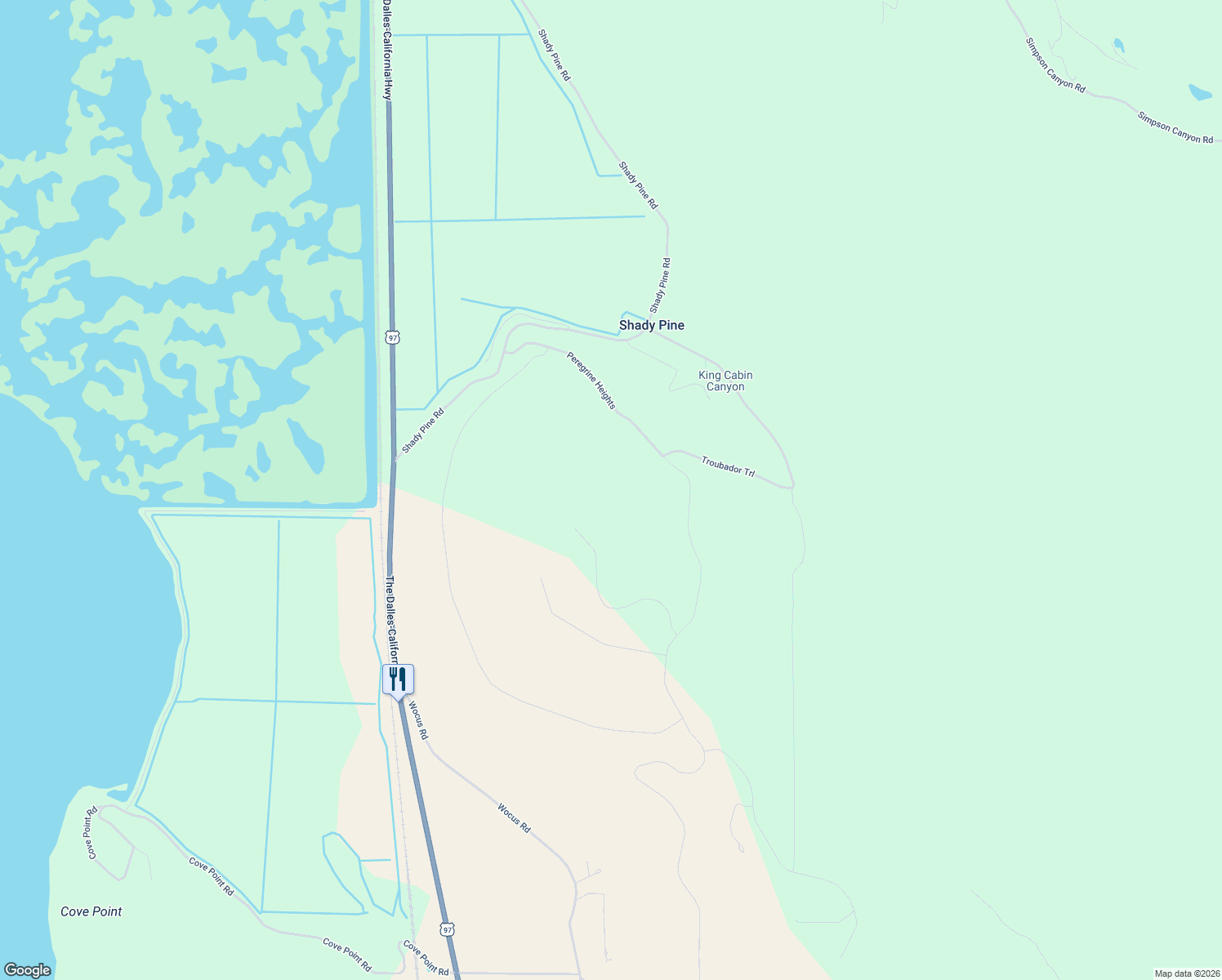 map of restaurants, bars, coffee shops, grocery stores, and more near 938 Apogee Way in Klamath Falls