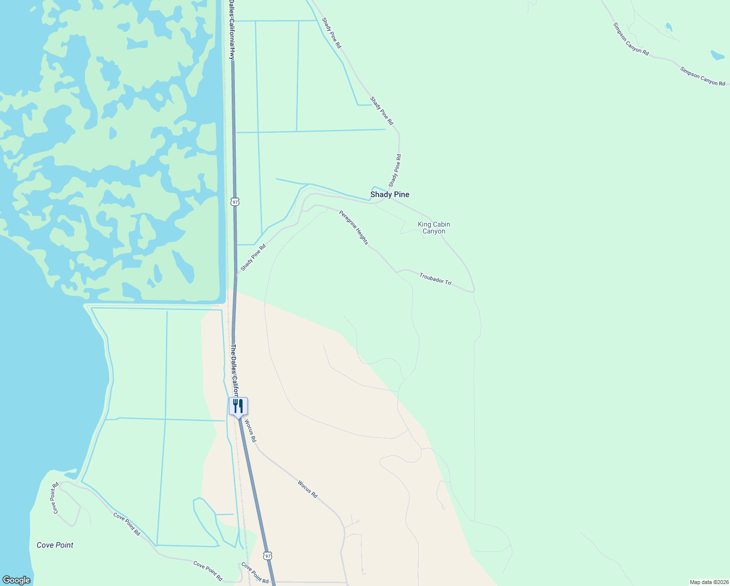 map of restaurants, bars, coffee shops, grocery stores, and more near 938 Apogee Way in Klamath Falls