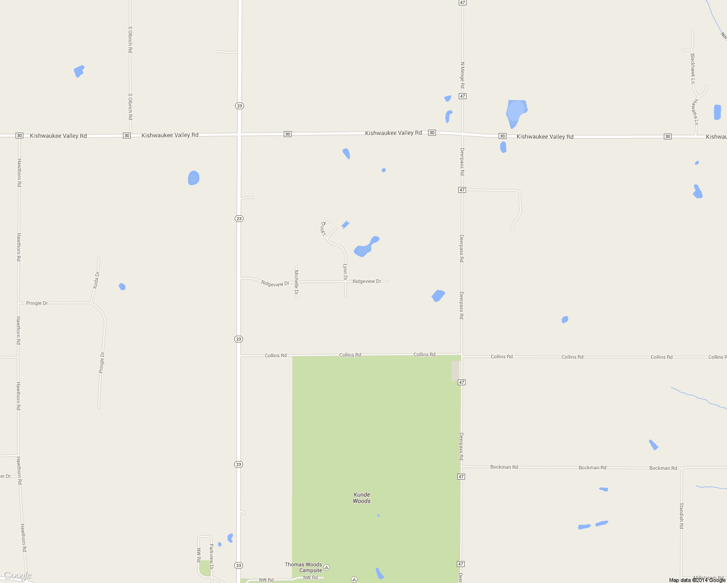 map of restaurants, bars, coffee shops, grocery stores, and more near 20525 Ridgeview Drive in Marengo