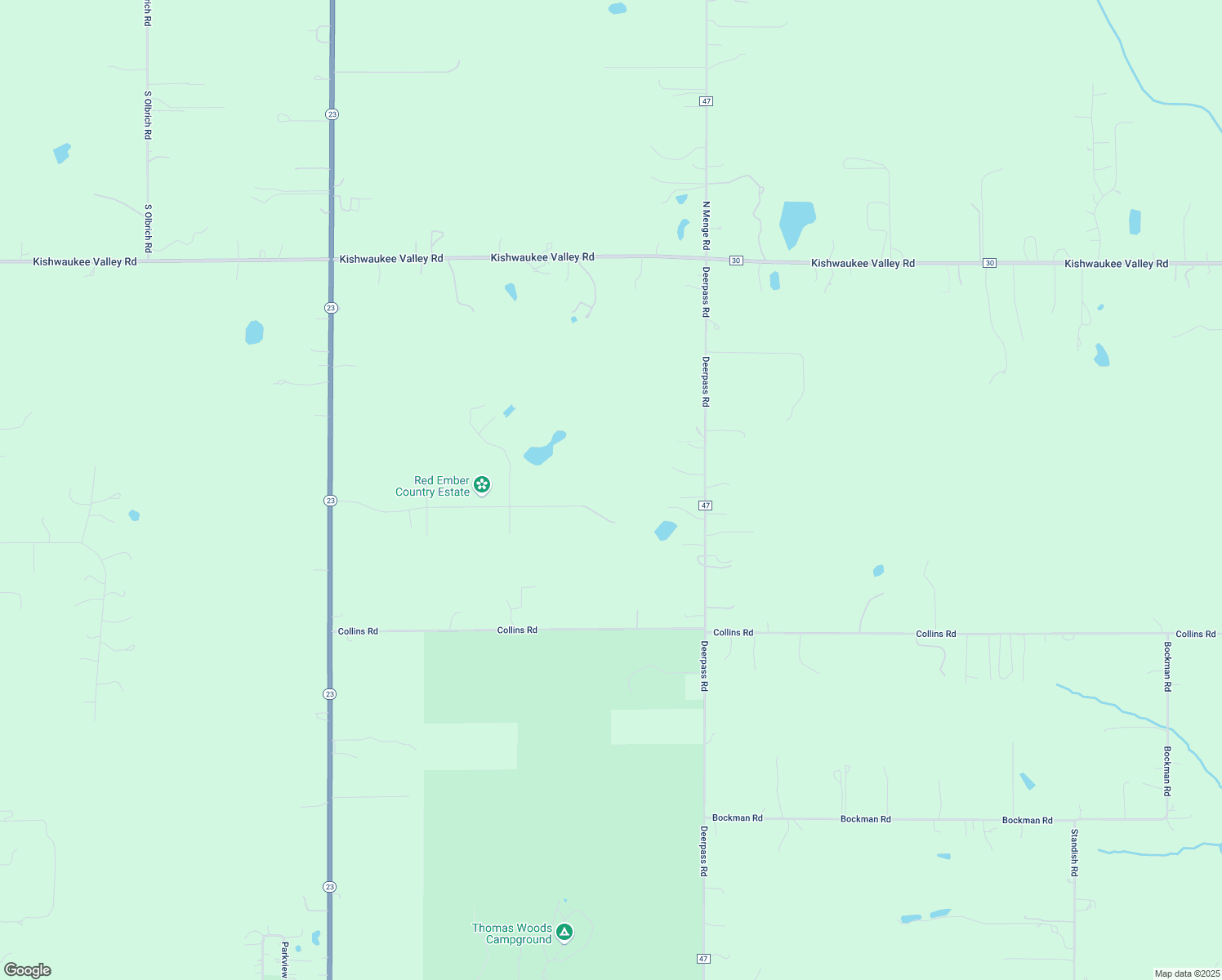 map of restaurants, bars, coffee shops, grocery stores, and more near 20424 Ridgeview Drive in Marengo