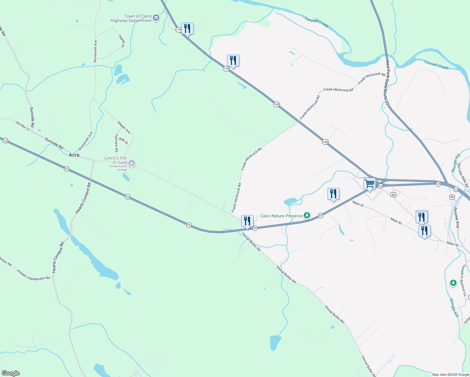 map of restaurants, bars, coffee shops, grocery stores, and more near 584 Frank Hitchcock Rd in Cairo
