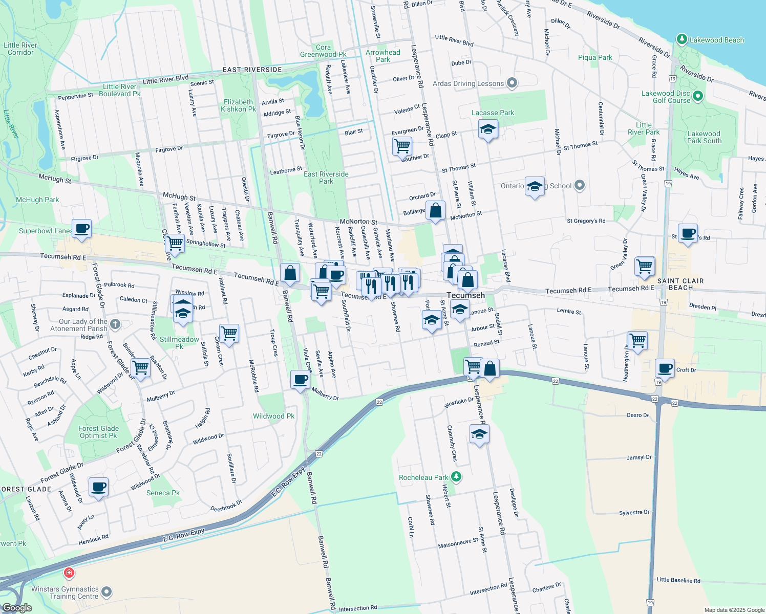11957 Tecumseh Road, Tecumseh ON Walk Score