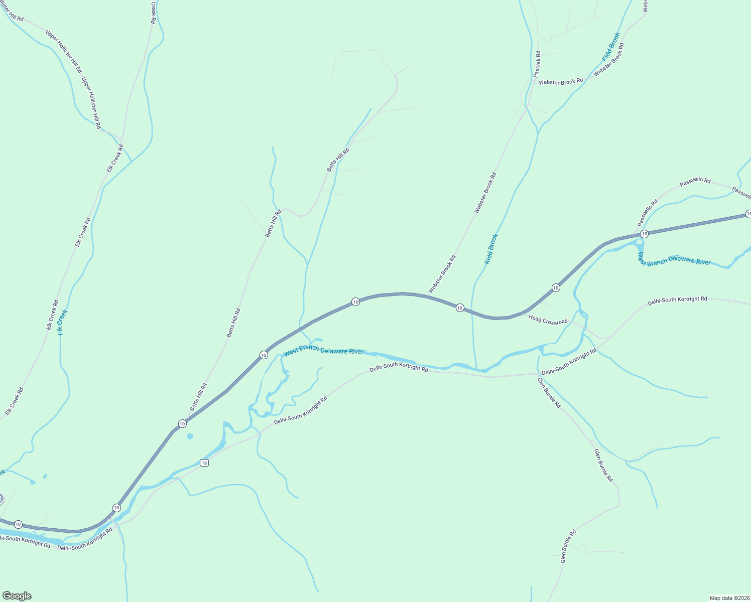 map of restaurants, bars, coffee shops, grocery stores, and more near 48678 Highway 10 in Delhi