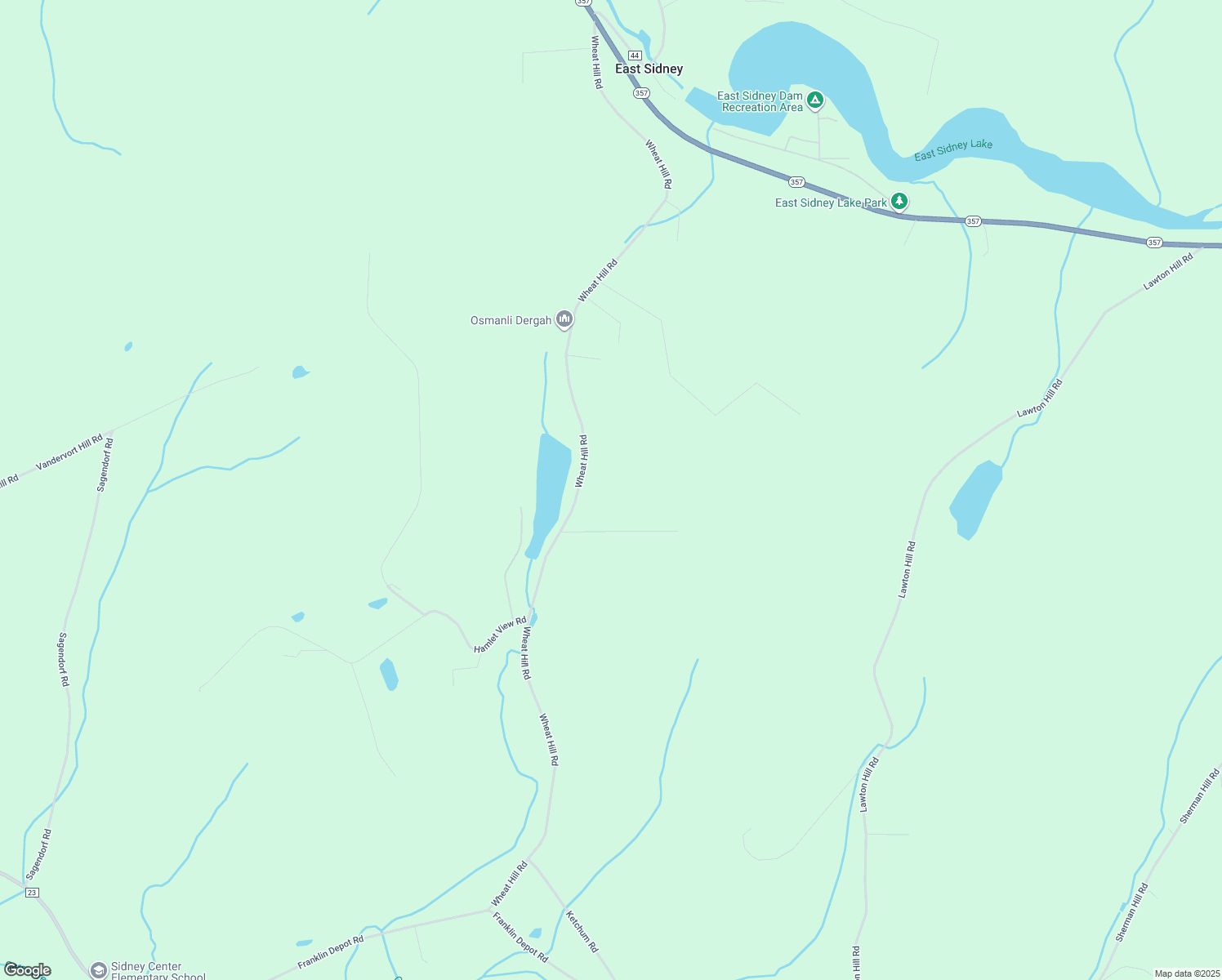 map of restaurants, bars, coffee shops, grocery stores, and more near 1188 Wheat Hill Road in Sidney Center