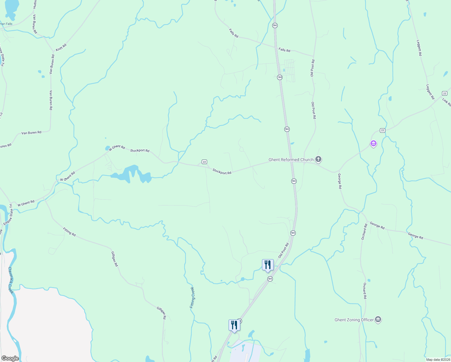 map of restaurants, bars, coffee shops, grocery stores, and more near 99 Stockport Rd in Hudson
